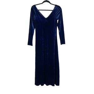Moda International Vintage Dark Blue Velour Maxi Dress
